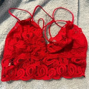 Red PINK non padded bralette